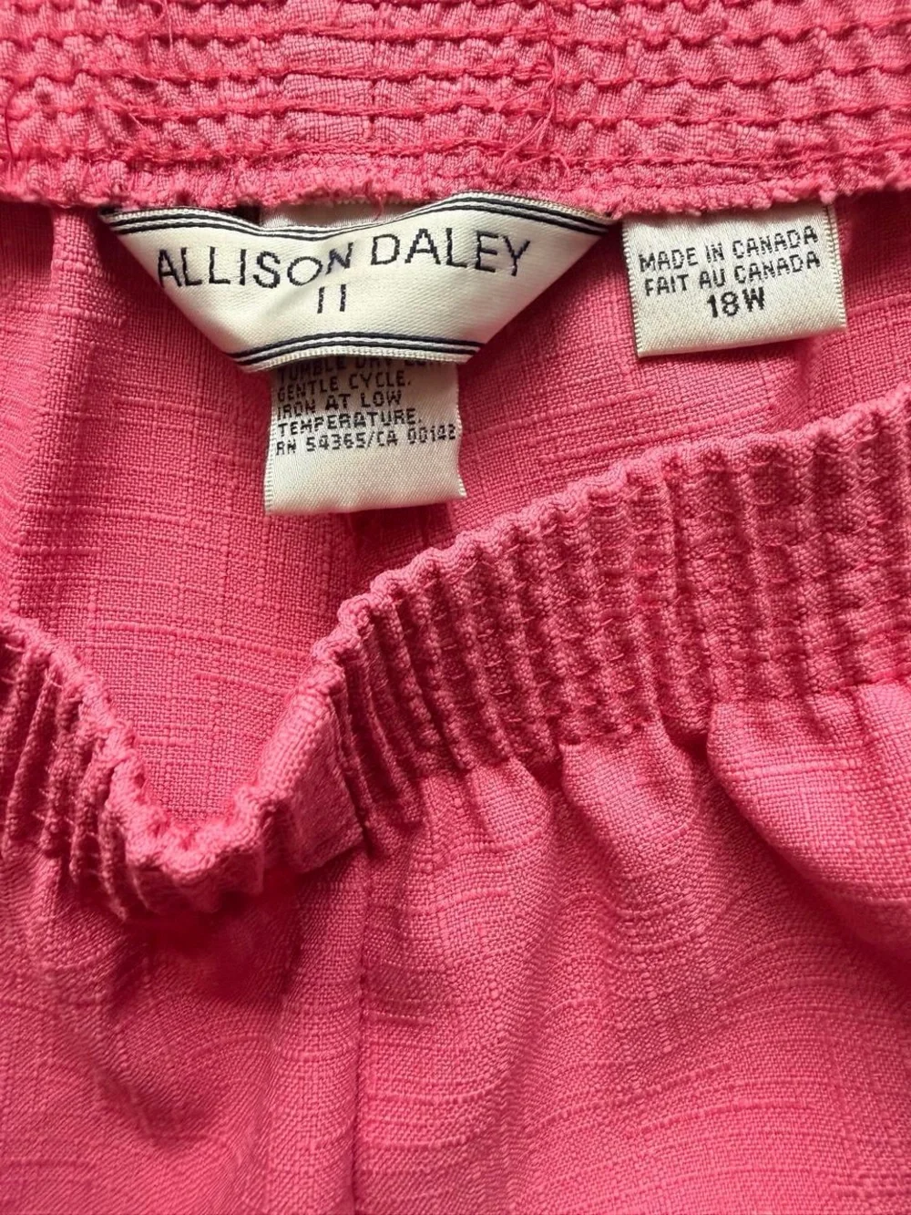 Allison Daley Pink Short-Sleeve 2 Piece Pantsuit Set with Floral Trim 18W/20W